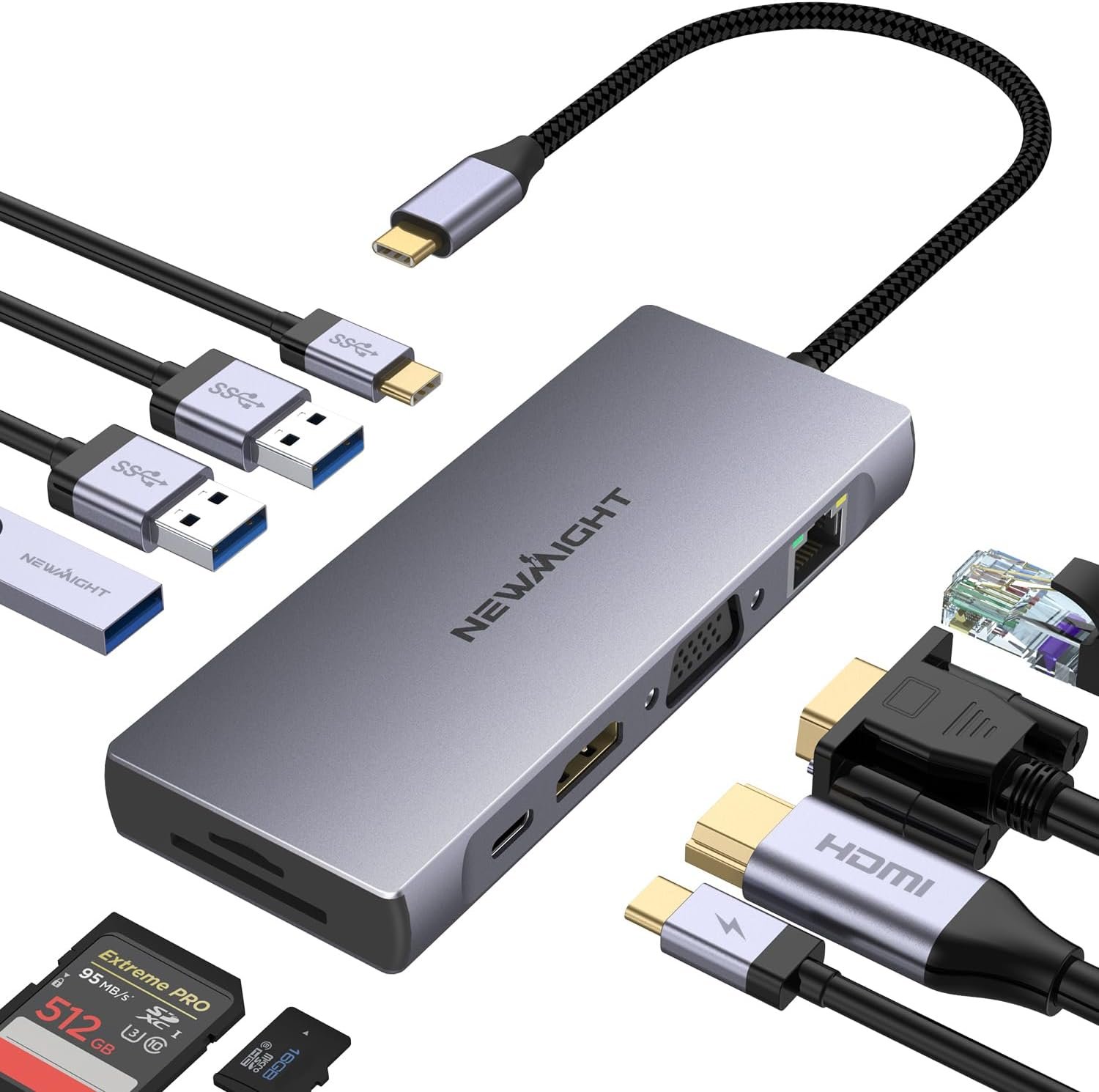 UGREEN 12-in-1 USB hub Type-C with HDMI 4K and power delivery