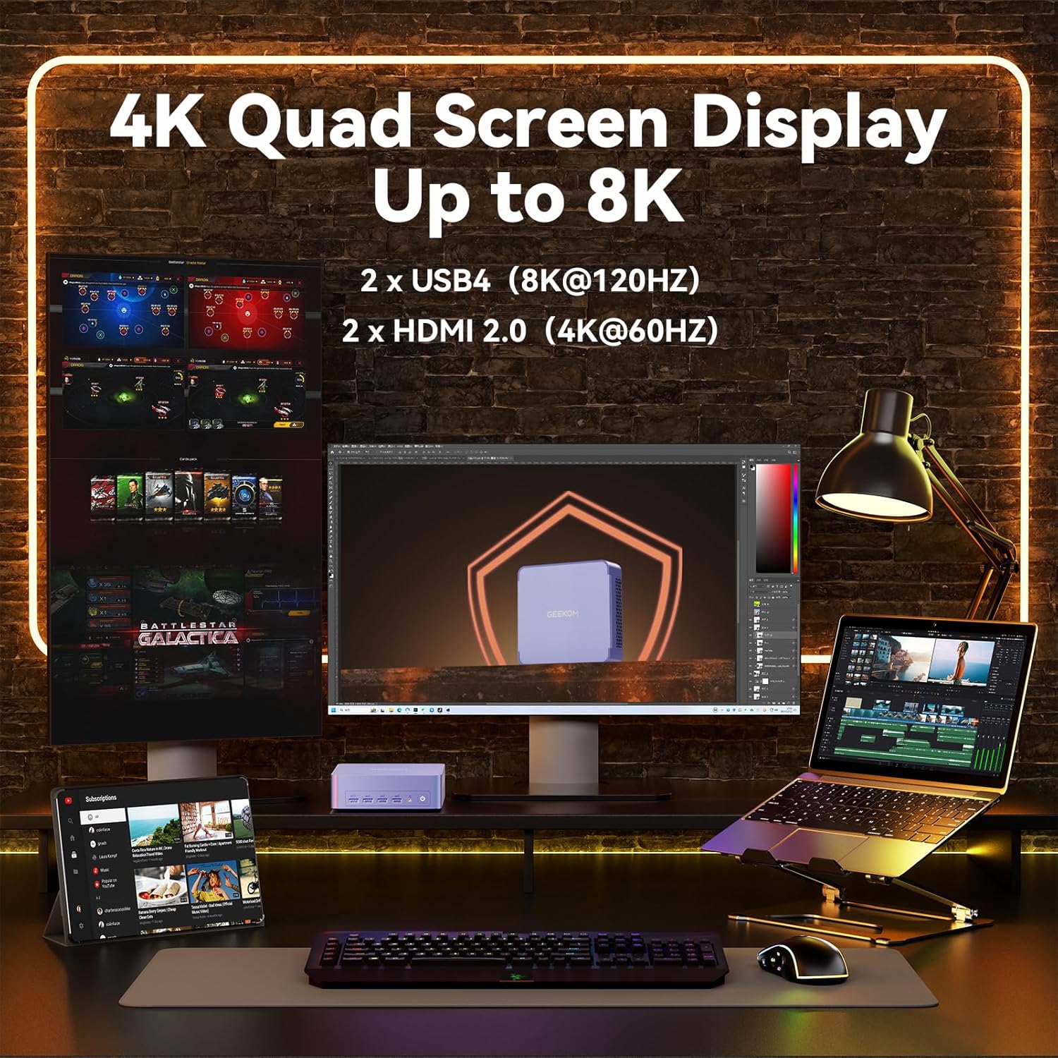 GEEKOM AX8 Max port layout and display modes