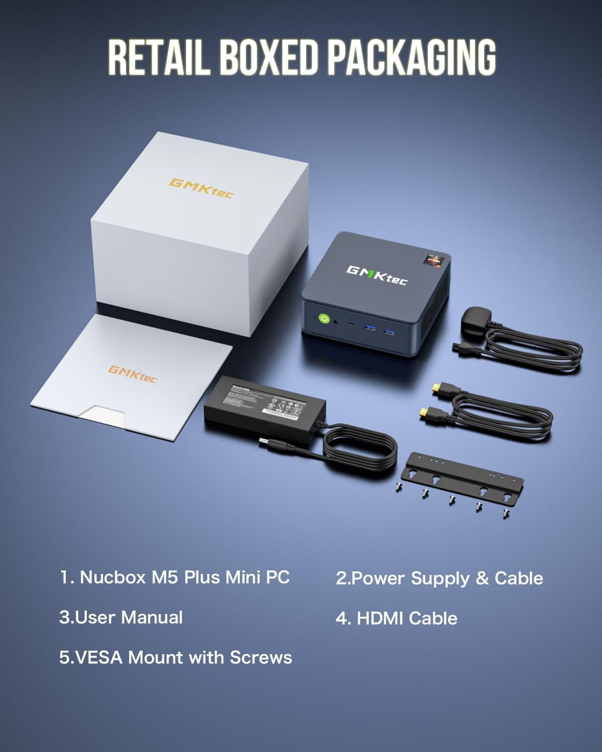 GMKtec M5 Plus unboxing contents