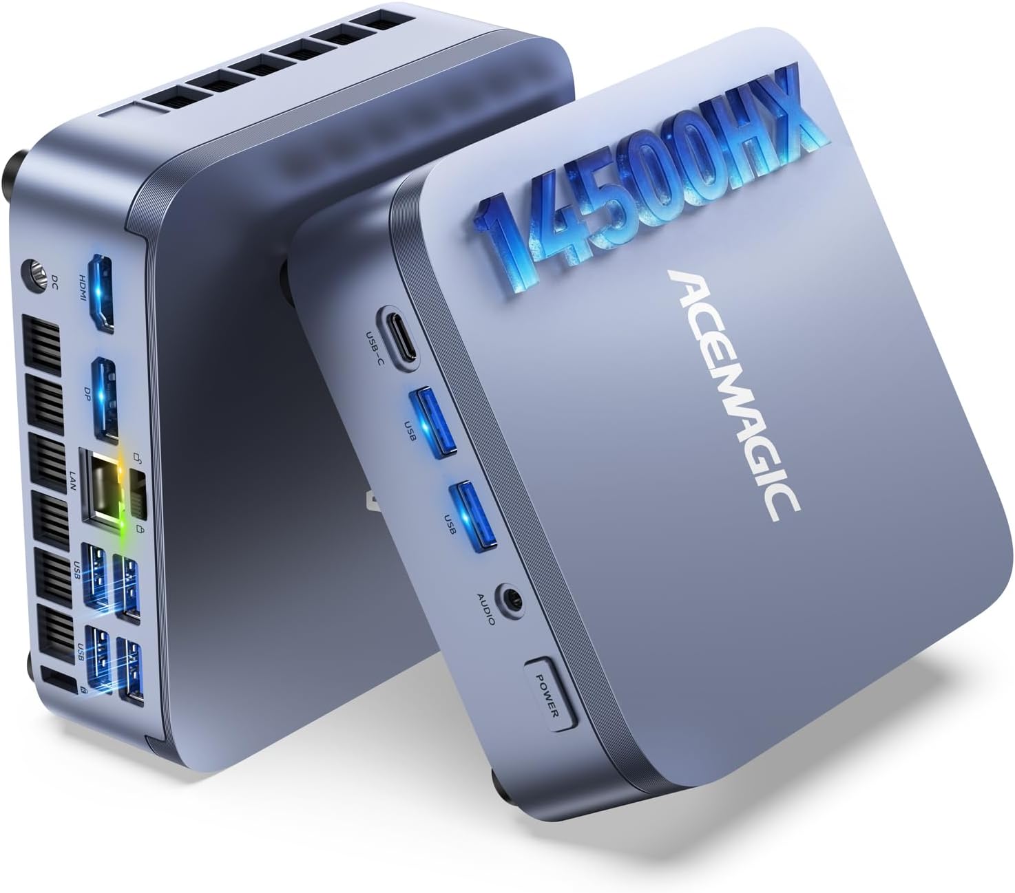 ACEMAGIC M5 mini PC with Intel Core i5-14500HX — compact chassis front view