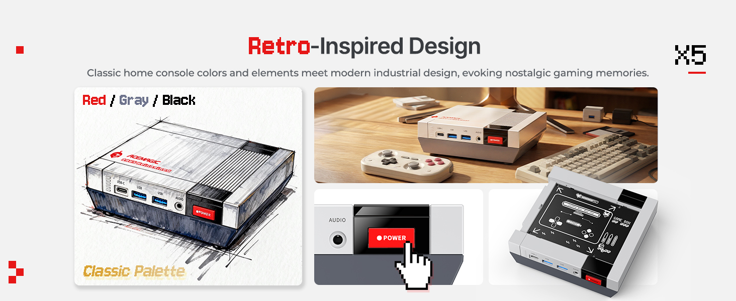 ACEMAGIC Retro X5 design details - retro styling